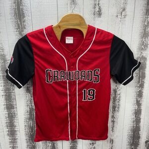 Crawdads 19 Baseball Jersey Adult M Promotional Adventures Pepsi Red Black